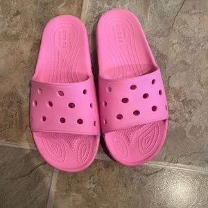 Pink Croc Slides